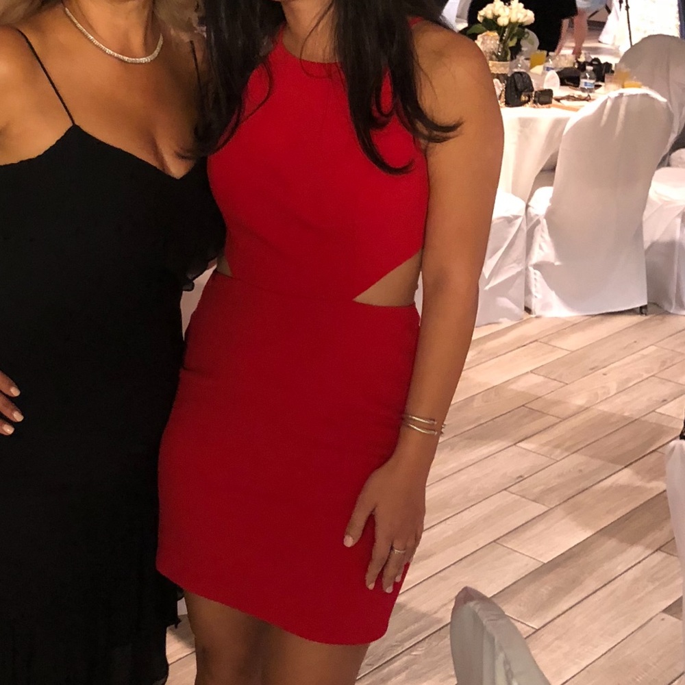 Aidan by Aidan mattox red cutout mini dress size 6